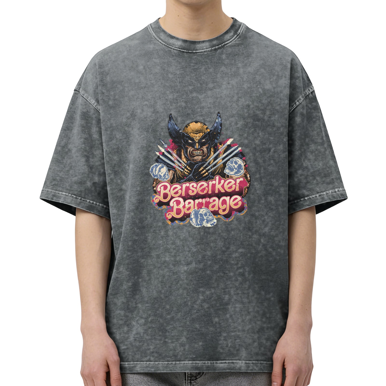 Wolverine Berserker Barrage Graphic Stonewashed Black T-Shirt