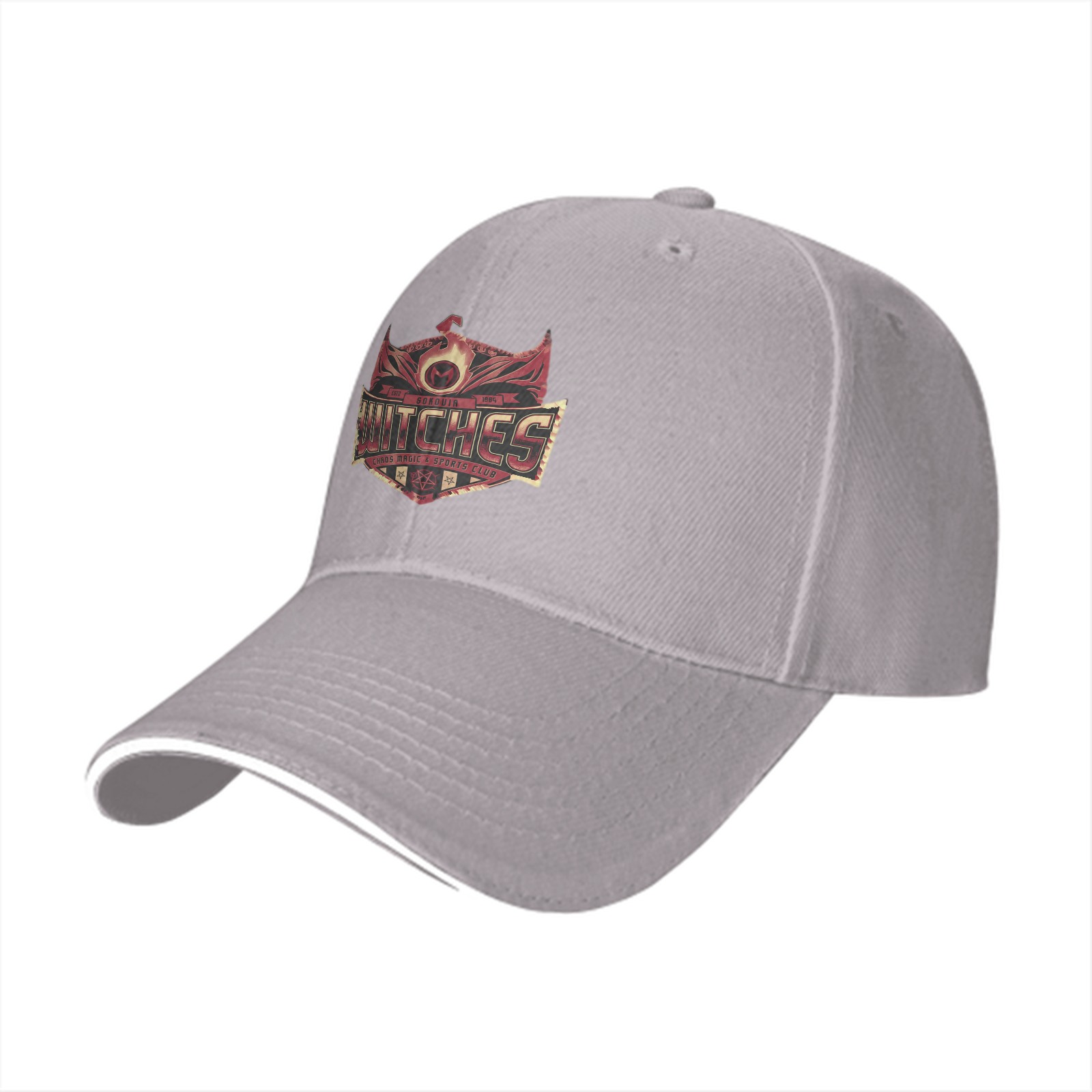 Black Baseball Cap With Witches Dark Magic Crest Graphic