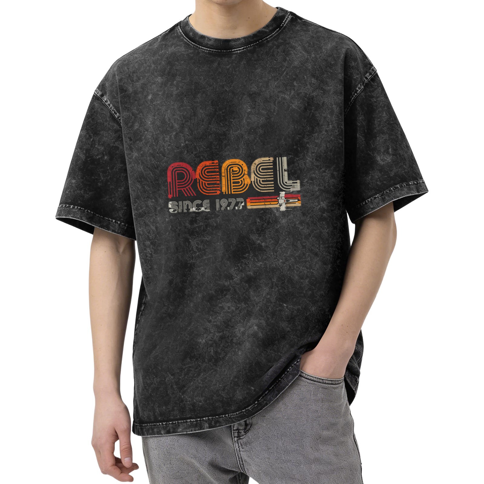 Rebel Since 1977 Vintage Stonewashed Graphic T-Shirt