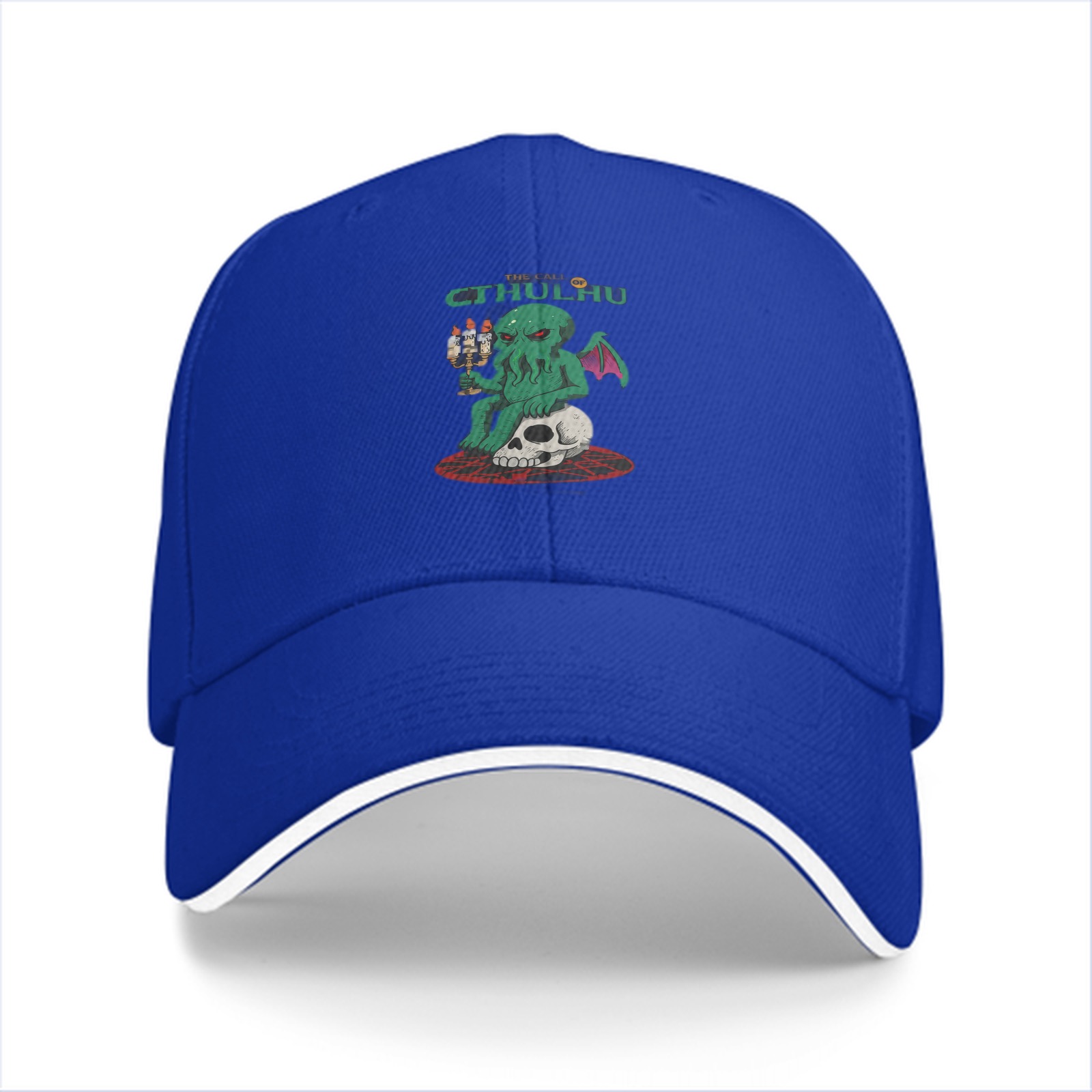 Black Baseball Cap With Cthulhu Graphic Print
