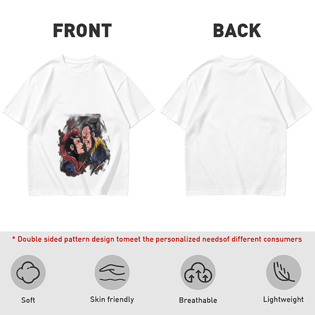 Olive T-shirt with Comic Style Superhero Character Art Print