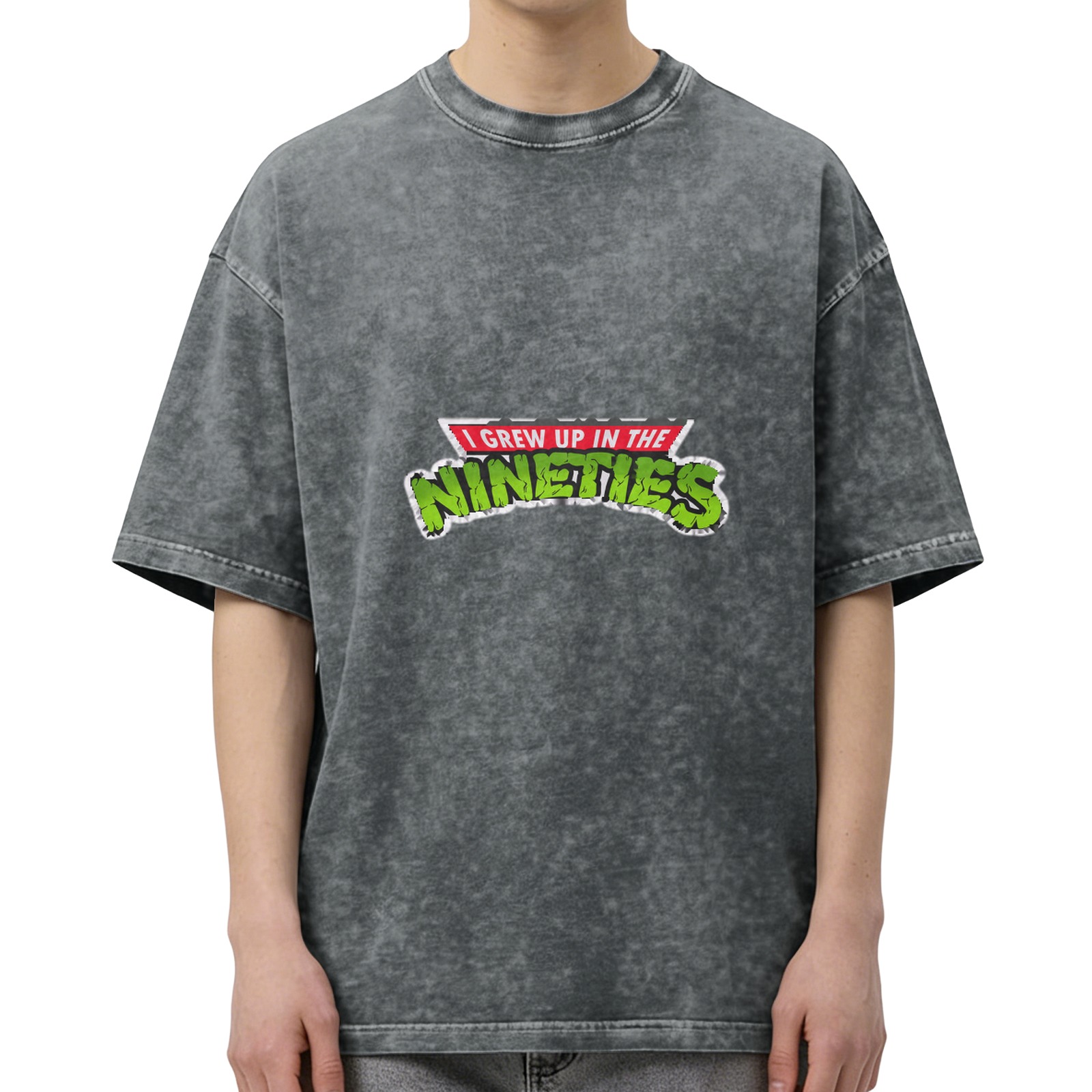I Grew Up In The Nineties Acid Wash Graphic T-Shirt