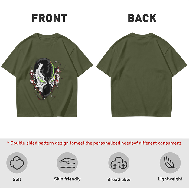 Olive T-shirt with Spawn Character Mask Graphic Print