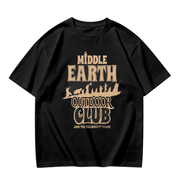 Middle Earth Outdoor Club T-Shirt with Fellowship Silhouette