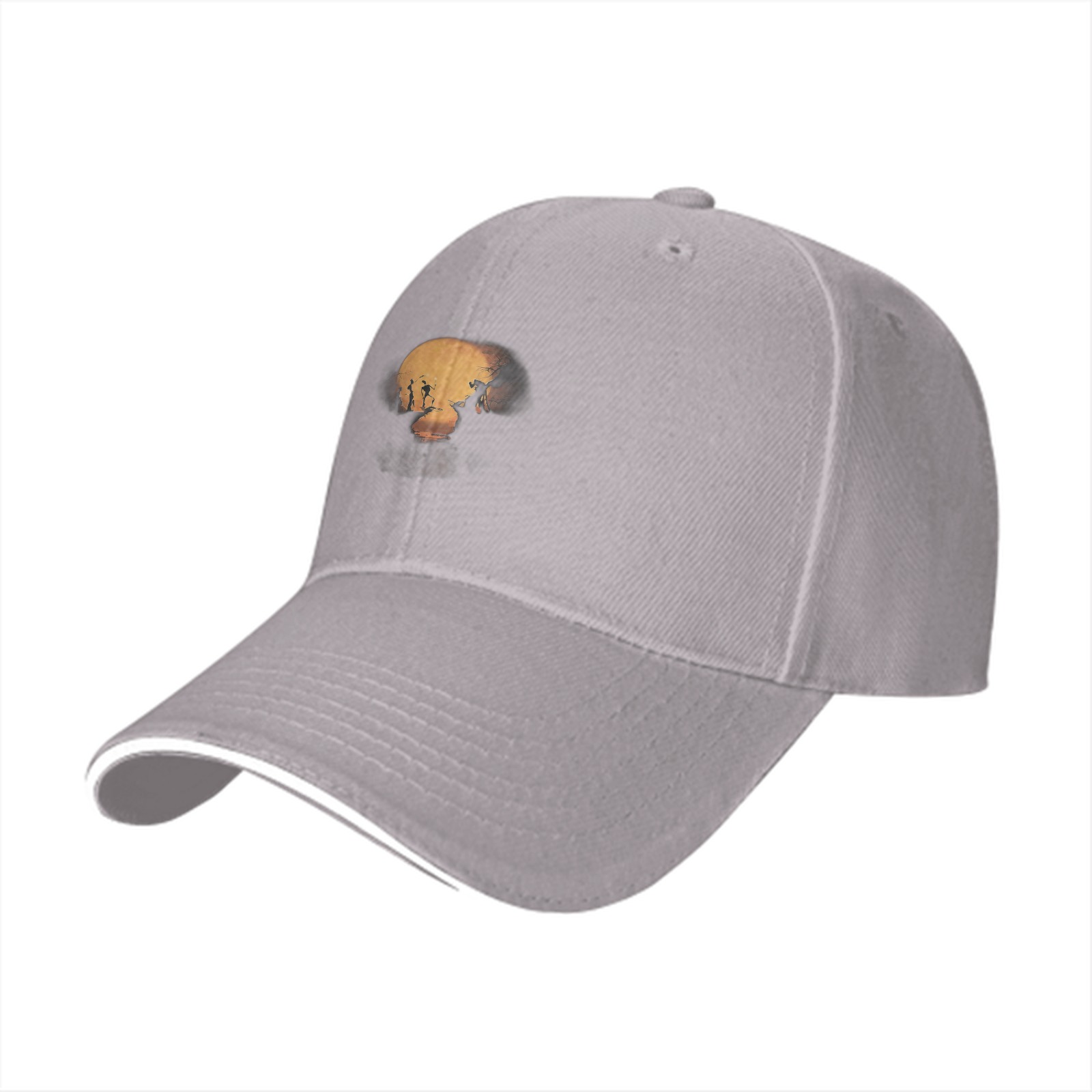 Black Baseball Cap With Moonlit Silhouette Art Print