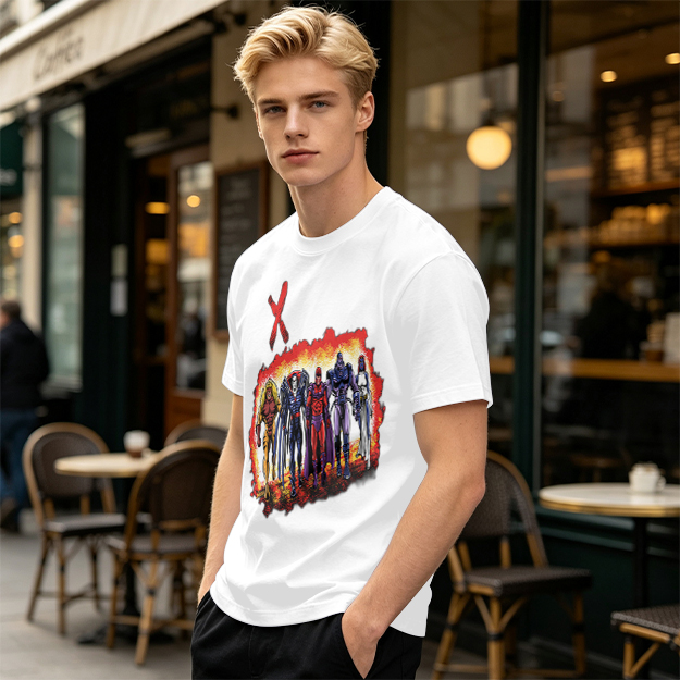 Olive T-Shirt With X-Men Villains Graphic Print