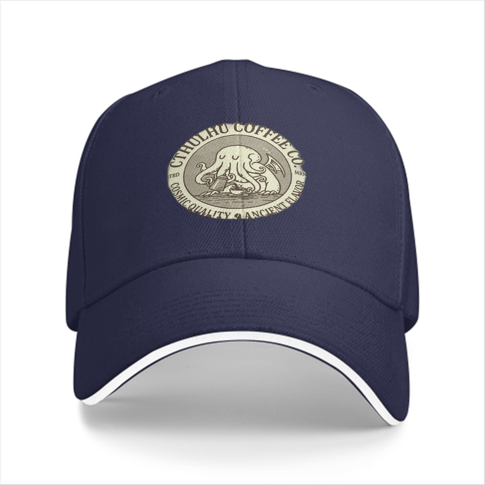 Black Baseball Cap with Cthulhu Coffee Co. Cosmic Print