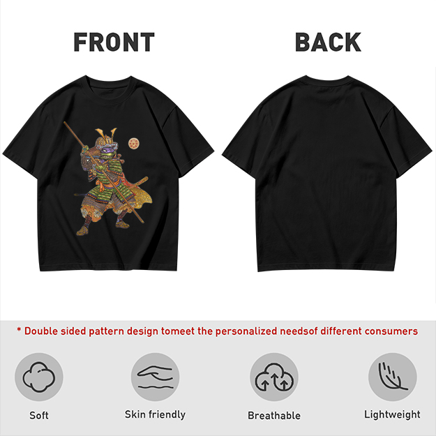 Olive T-Shirt Featuring Samurai Teenage Mutant Ninja Turtle Art