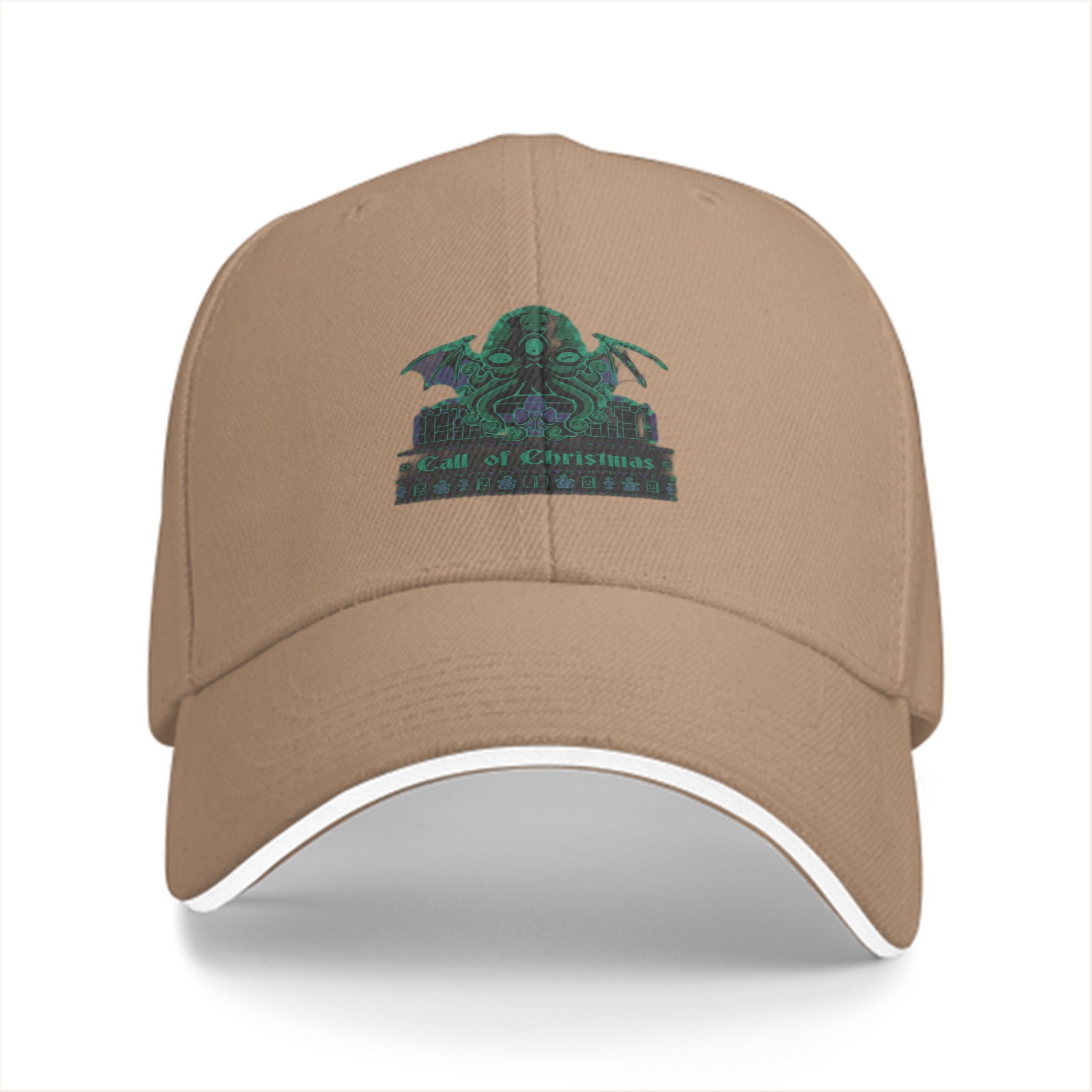Black Baseball Cap With Cthulhu 'Call of Christmas' Graphic