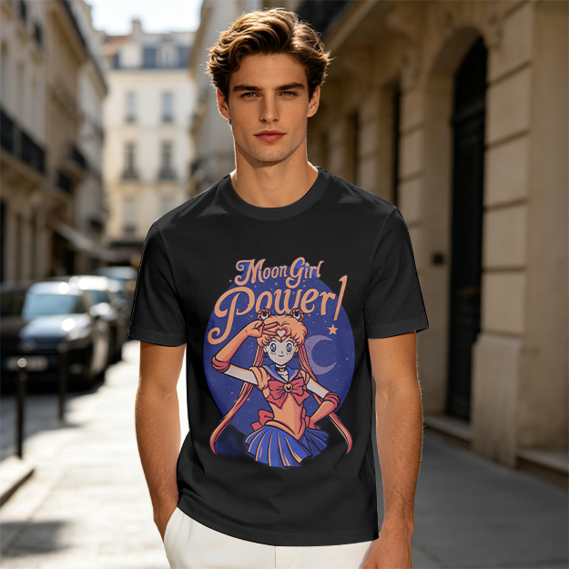 Moon Girl Power Anime Character Graphic T-Shirt