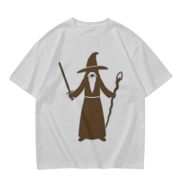 Olive Green T-Shirt With Cyclops Wizard Graphic Print