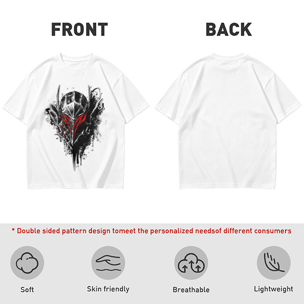 Olive T-Shirt With Dark Fantasy Knight Helmet Graphic