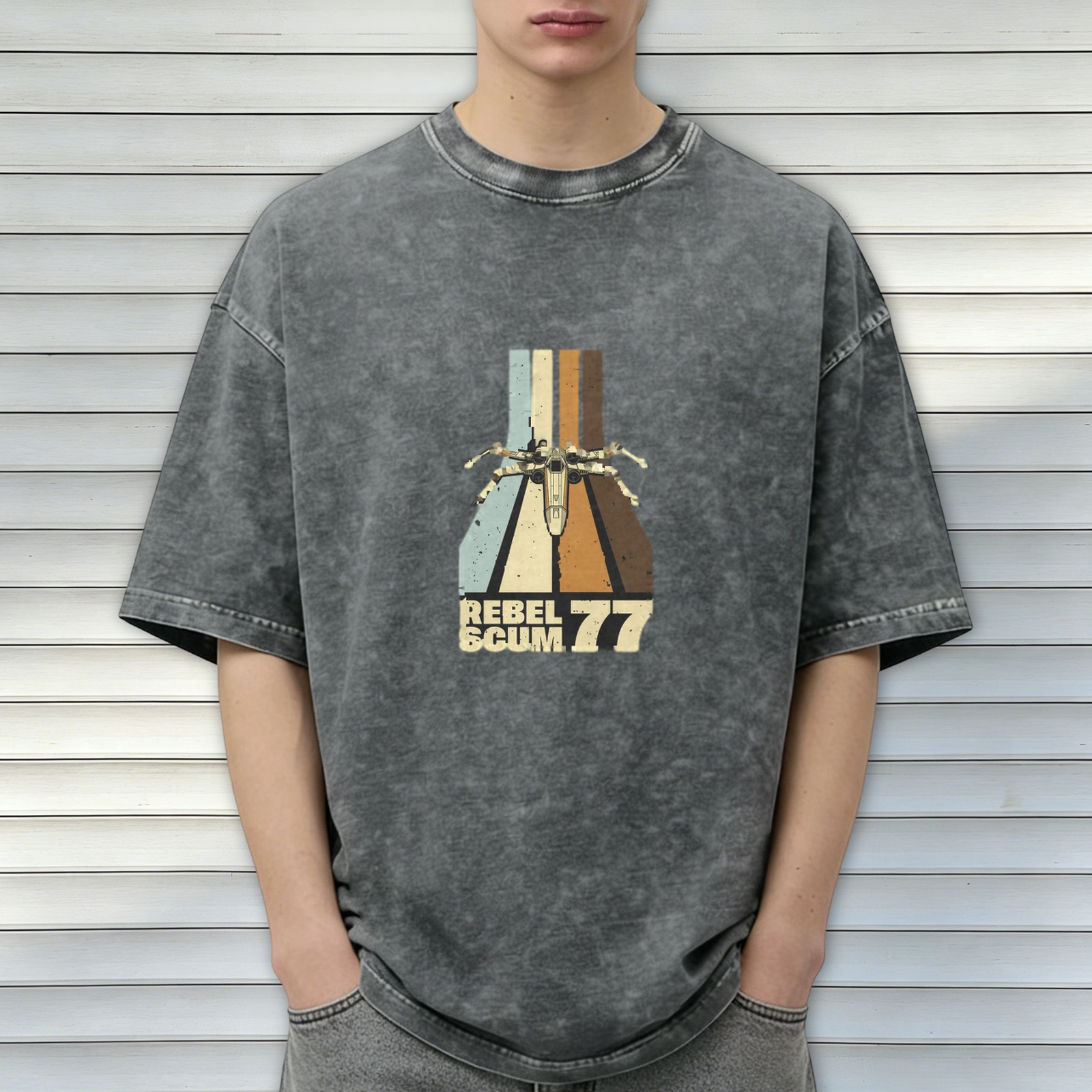 Star Wars Rebel Scum 77 X-Wing Vintage Wash Graphic T-Shirt