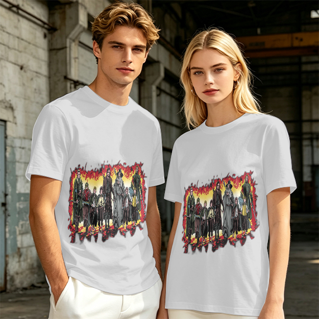 Olive Green T-Shirt With Fantasy Fellowship Group Graphic Print