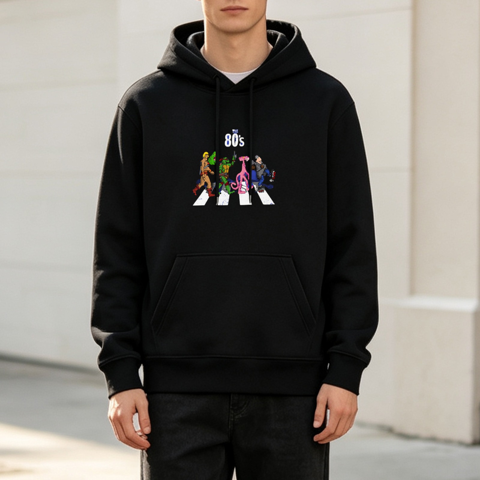 80s Cartoon Characters Abbey Road Crosswalk Graphic Hoodie