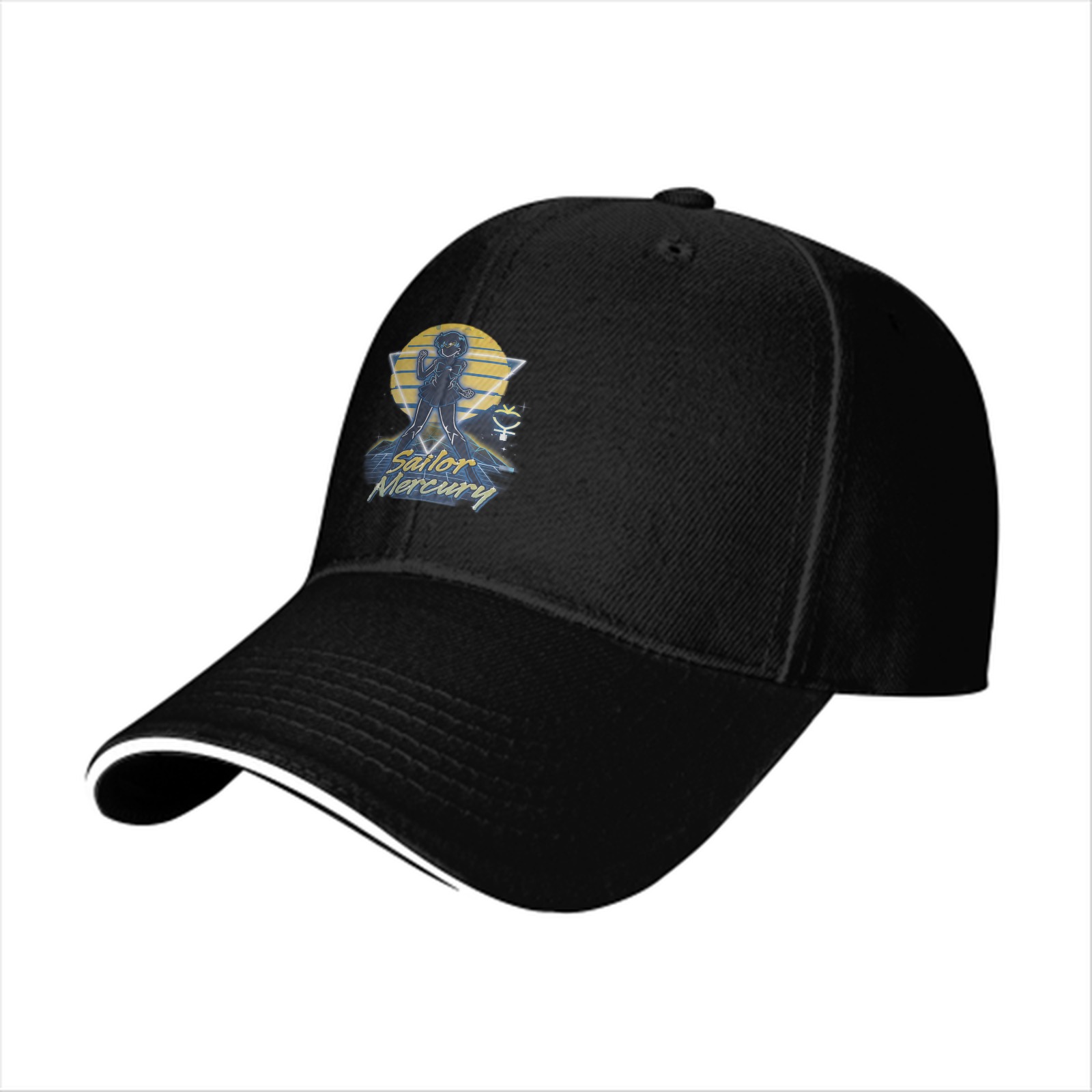 Sailor Mercury Graphic Black Baseball Cap