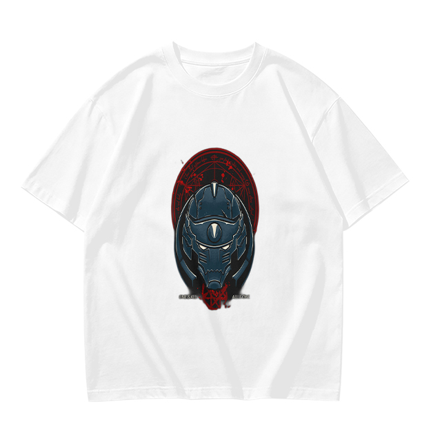 Olive T-Shirt With Futuristic Alien Helmet Graphic Print