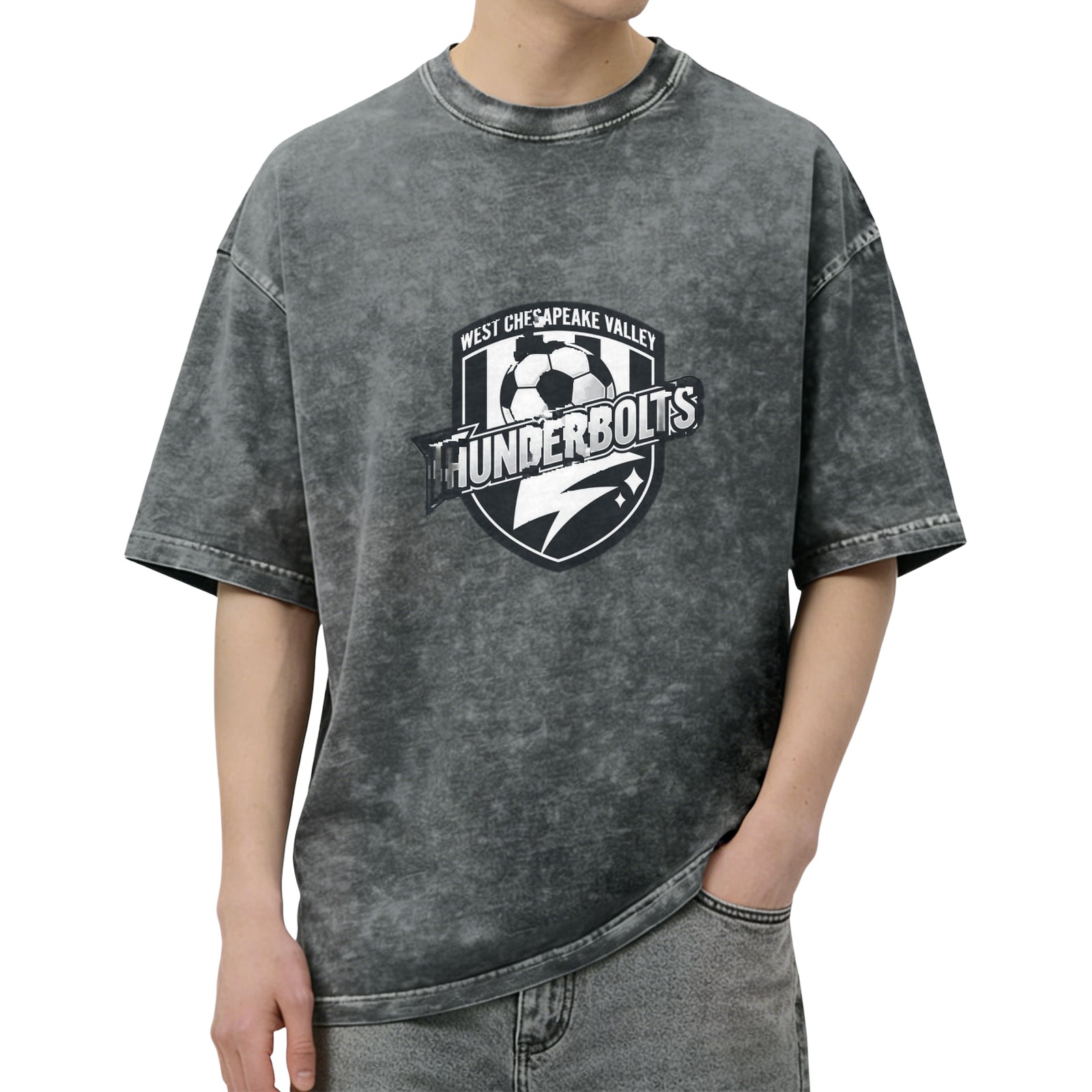 West Chesapeake Valley Thunderbolts Soccer Logo Acid Wash T-Shirt