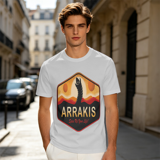 Arrakis Sandworm Desert Sunset Graphic T-Shirt Design
