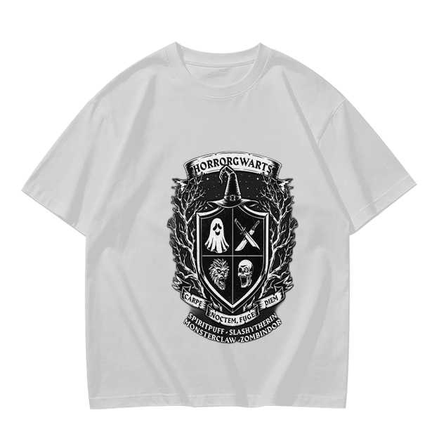 Horrorgwarts Crest Graphic Olive T-Shirt