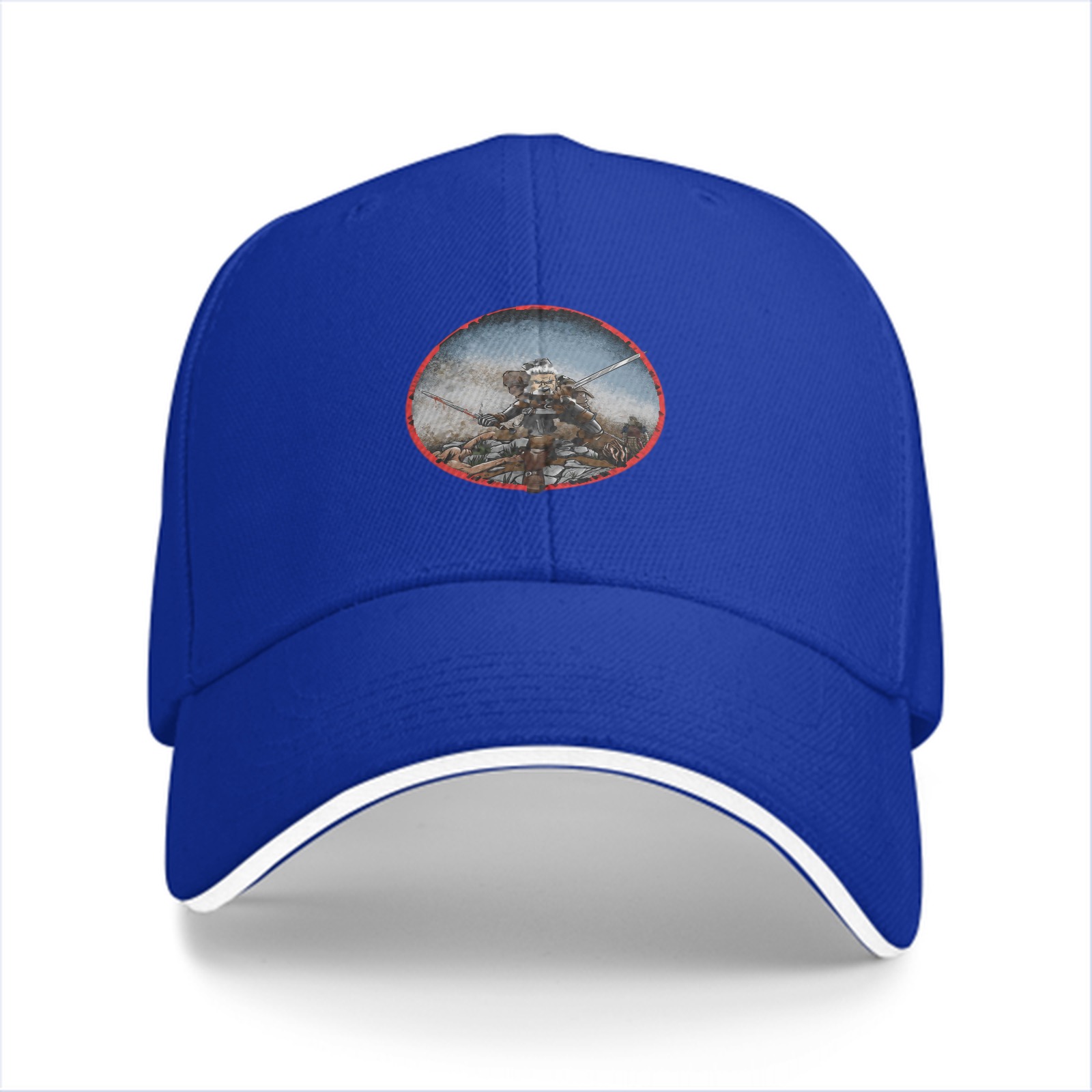 Black baseball cap with warrior battle scene graphic