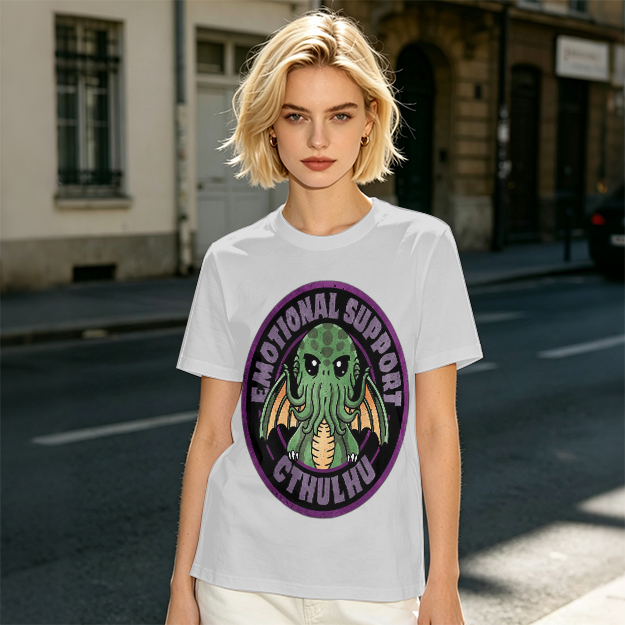 Emotional Support Cthulhu Graphic T-Shirt