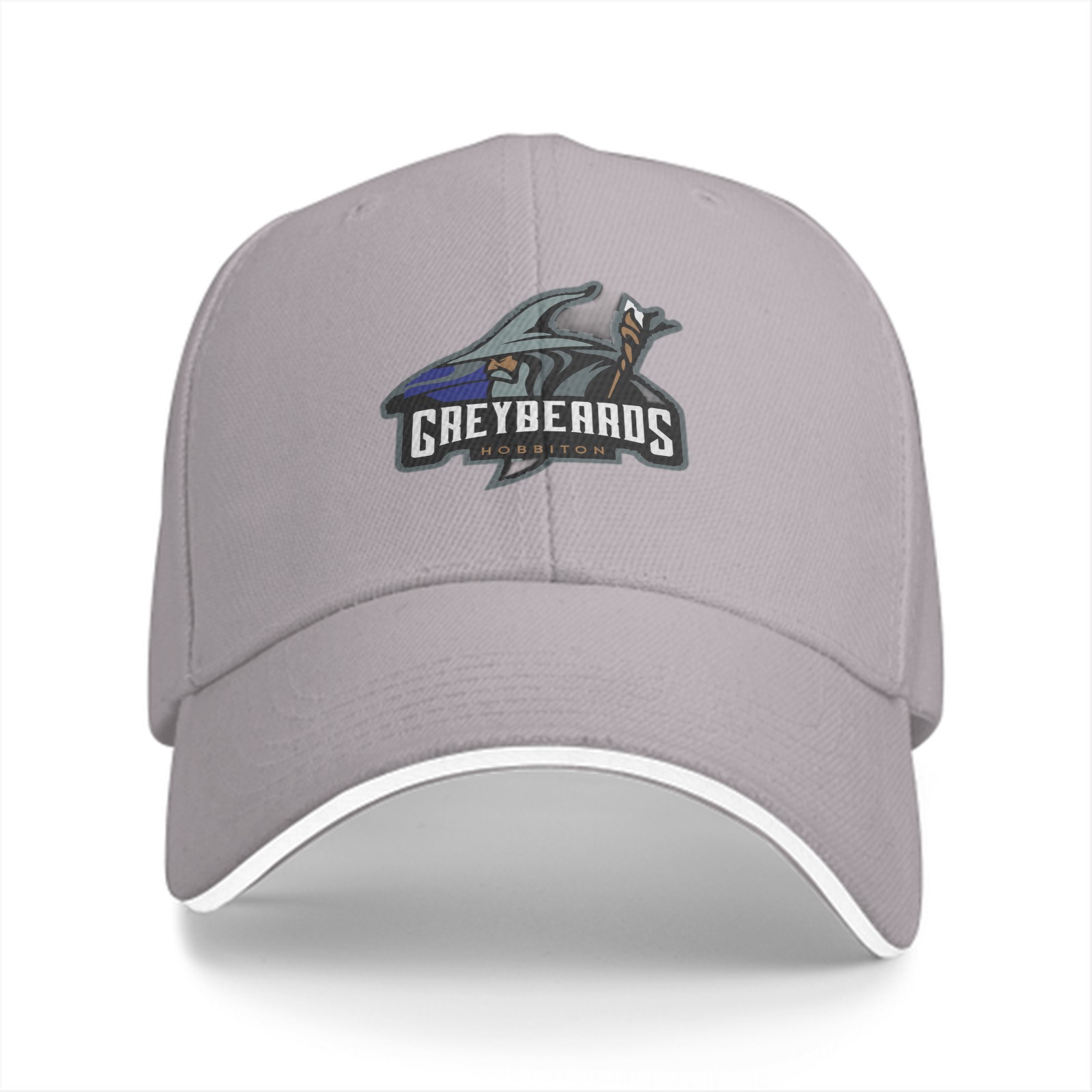 Black baseball cap with Greybeards Hobbiton wizard logo