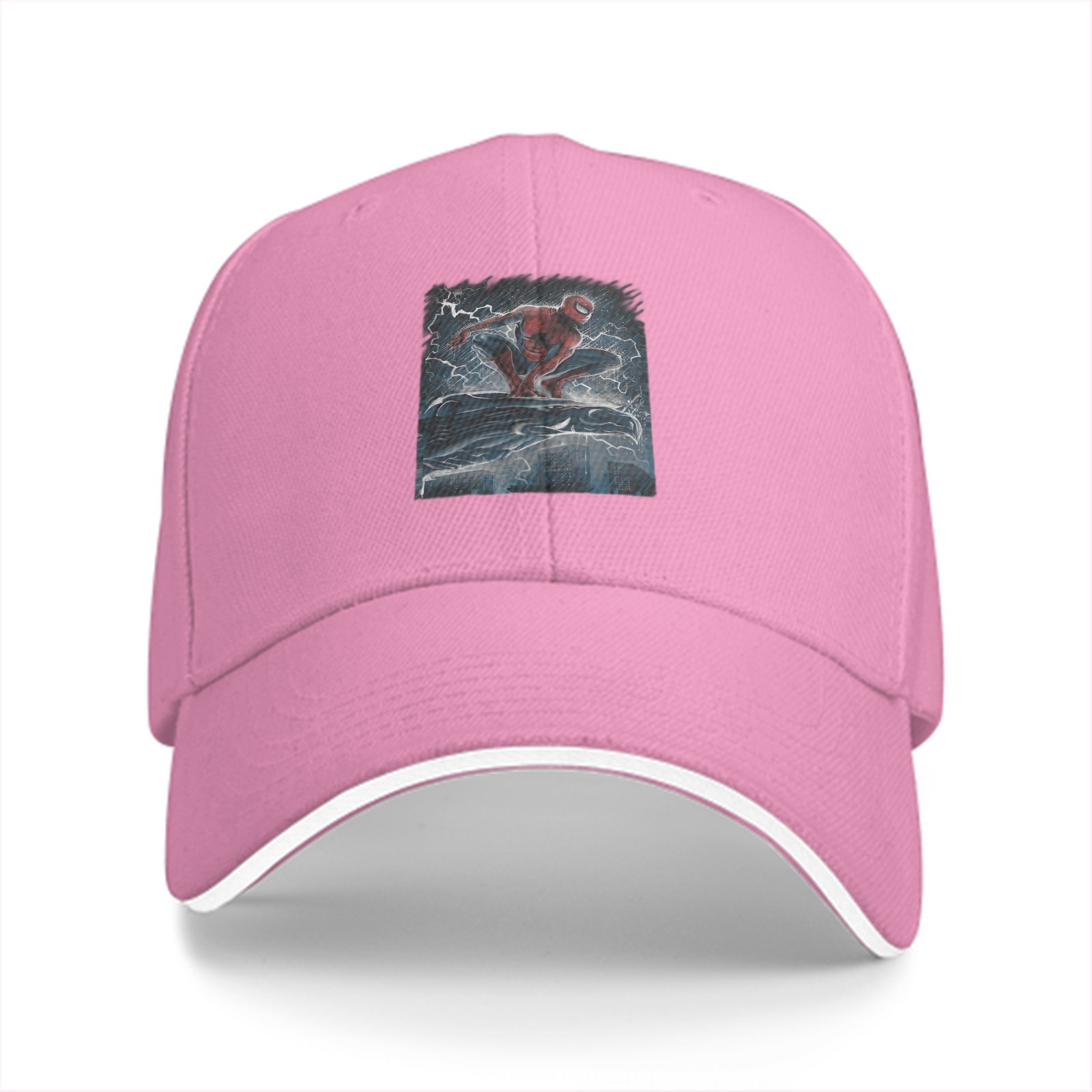 Black Baseball Cap With Spider-Man Lightning Storm Graphic