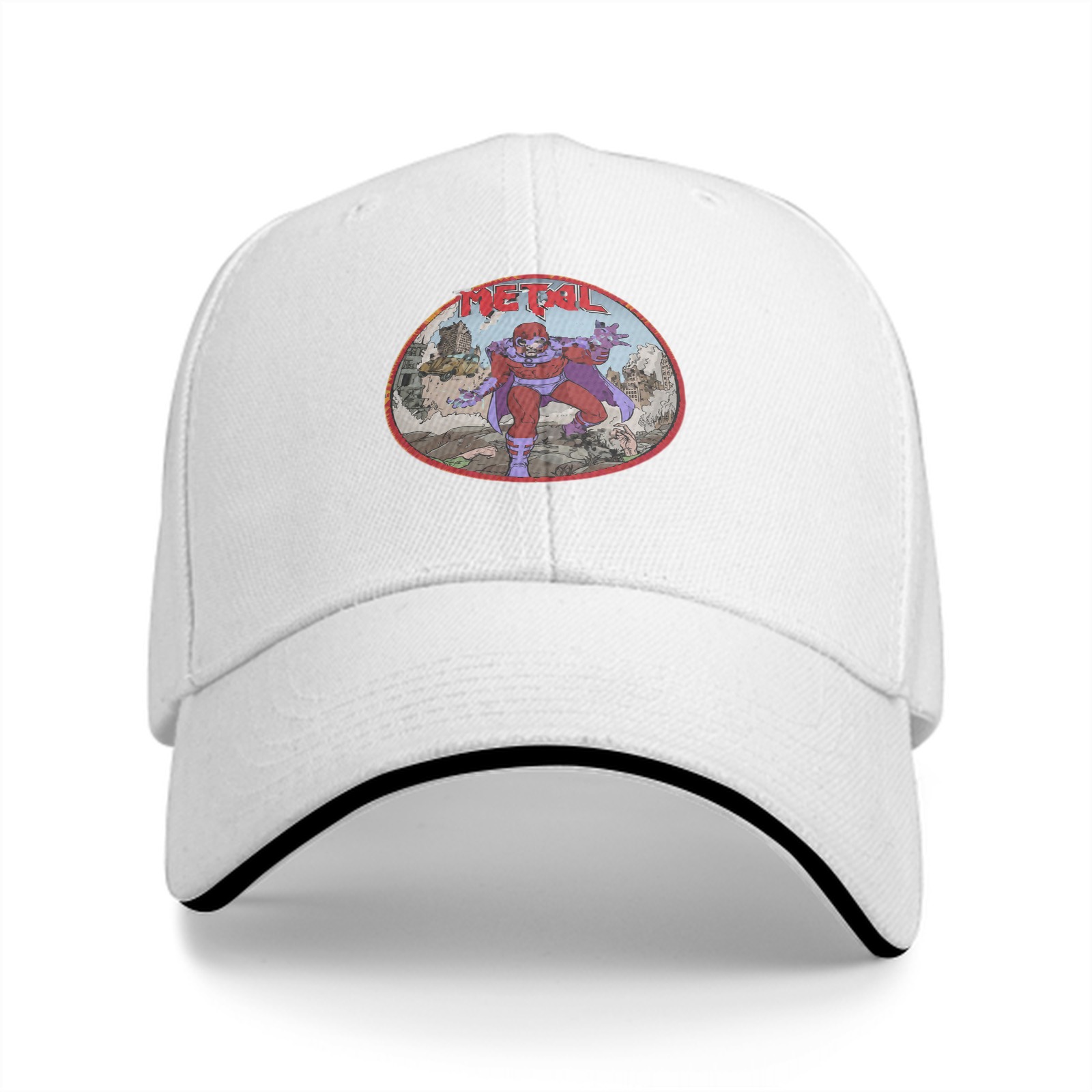 Black Baseball Cap With Magneto Metal Comic Art Print