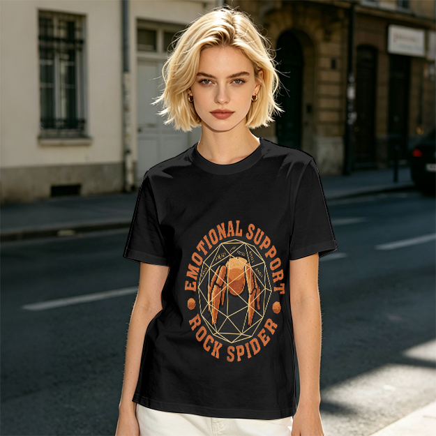 Emotional Support Rock Spider Graphic T-Shirt Design