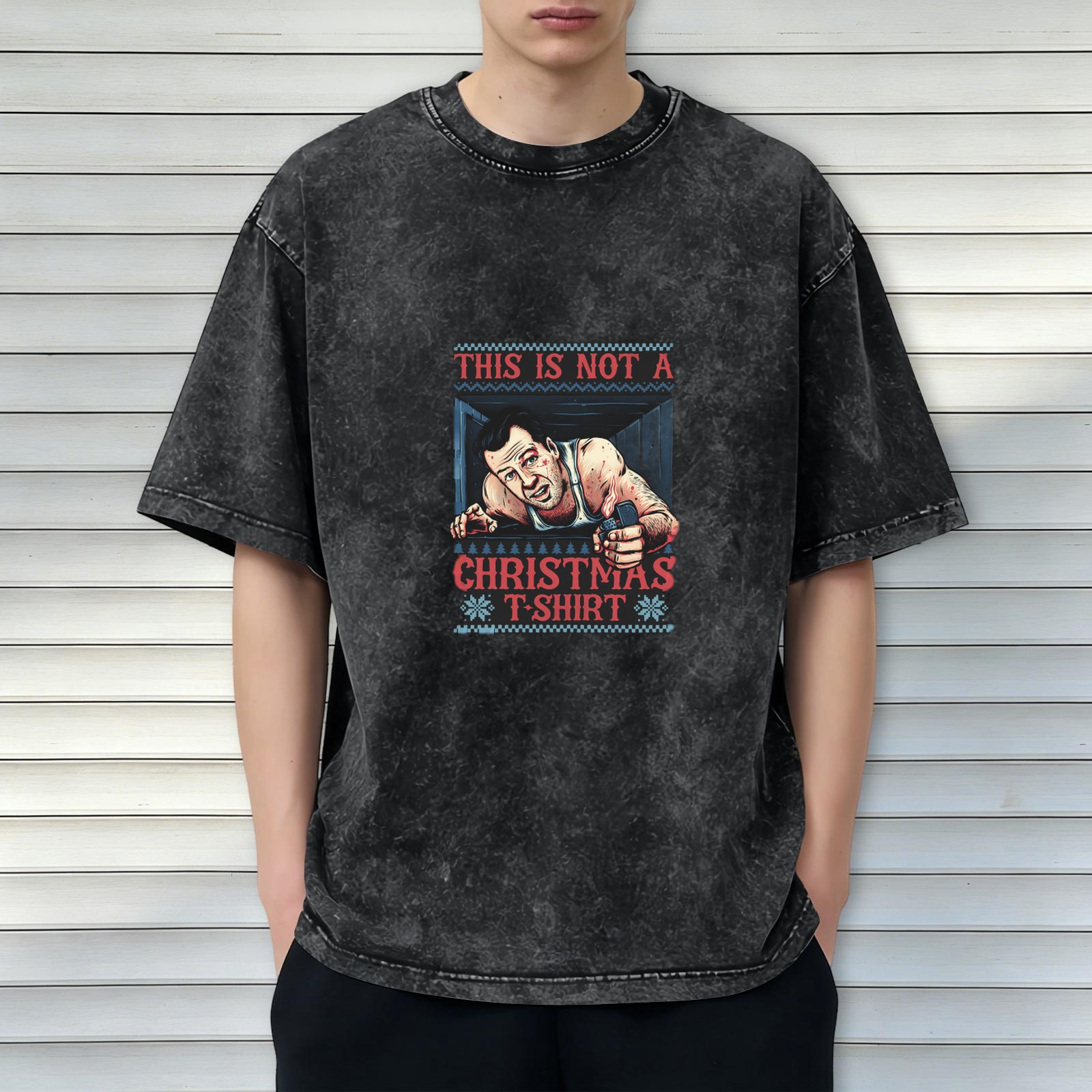 This Is Not A Christmas T-Shirt Die Hard Inspired Acid Wash Tee