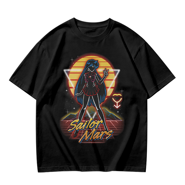 Sailor Mars Retro Synthwave Graphic T-Shirt Design
