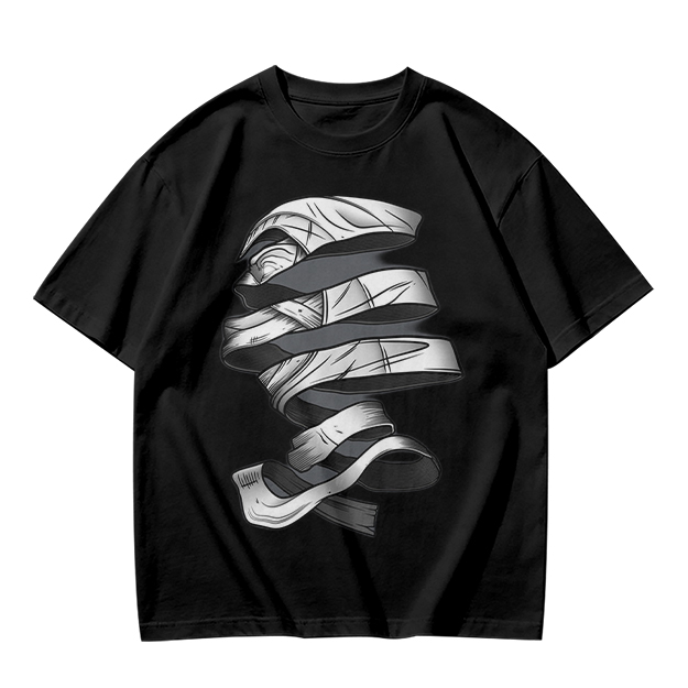 Olive T-Shirt With Twisted Bandage Graphic Print