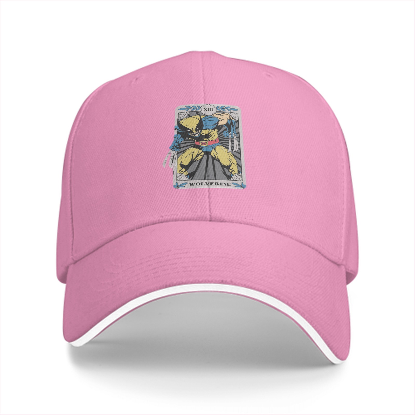 Black Baseball Cap With Wolverine Tarot Card Graphic