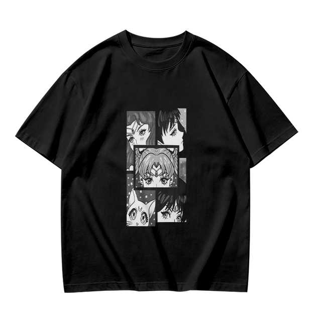 Olive Anime Character Panel Print Short Sleeve T-Shirt