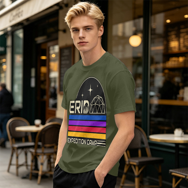 Erid Expedition Camp Retro Space Graphic T-Shirt Design