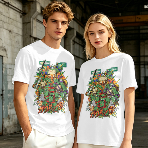 Olive T-Shirt With Teenage Mutant Ninja Turtles Graphic Print
