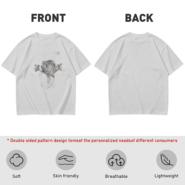 Olive Green T-Shirt With Crazy Cartoon Monster Print