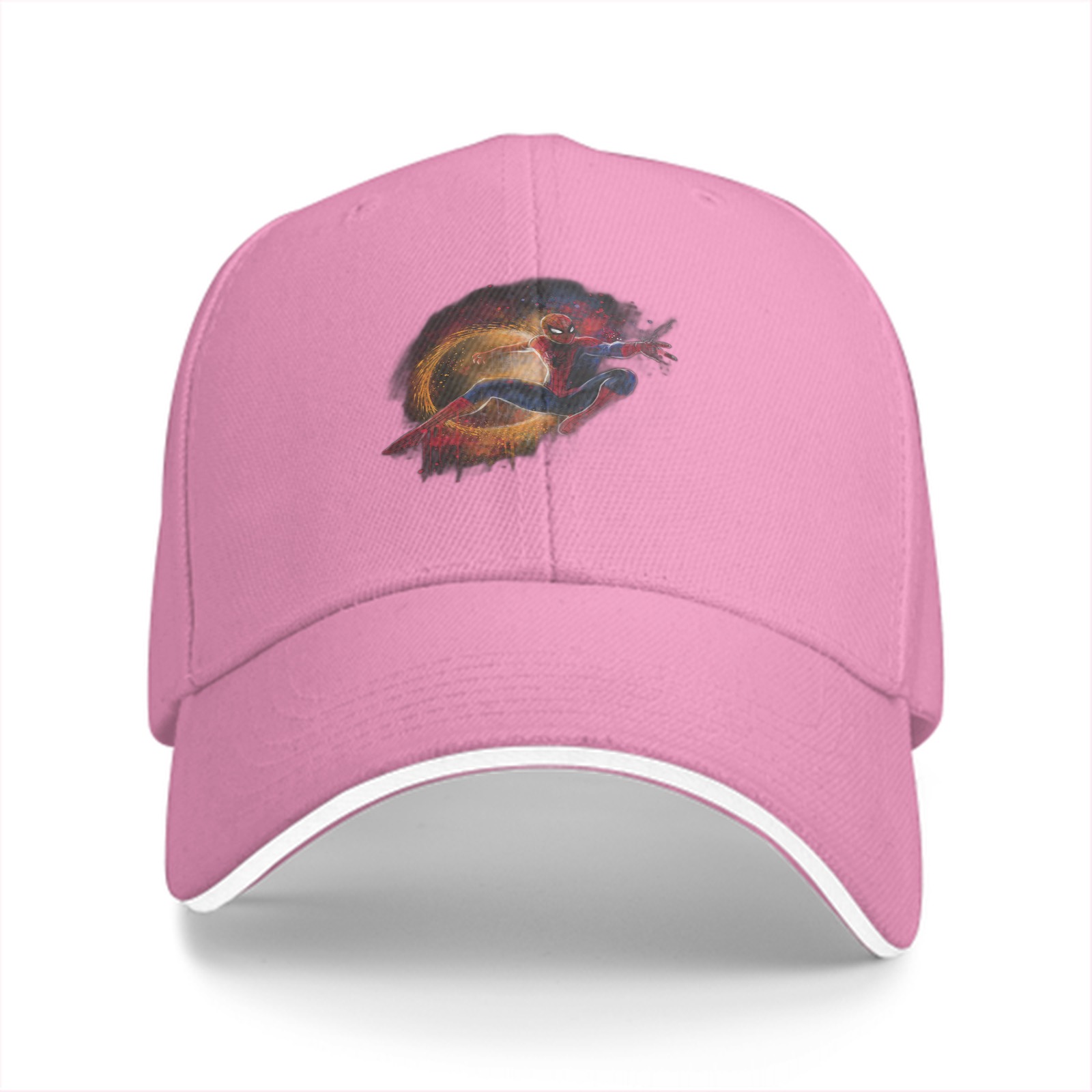 Black baseball cap with Spider-Man dynamic action graphic