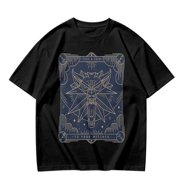 Olive Green Witcher Medallion Graphic T-Shirt