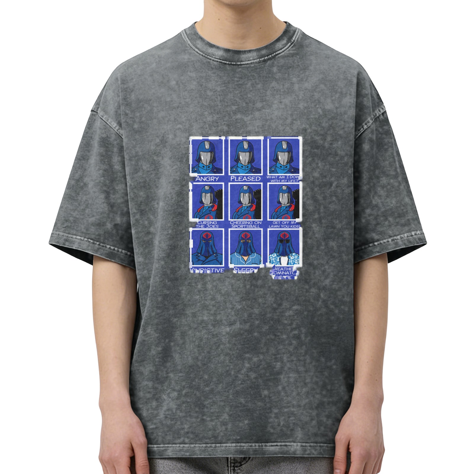 Cobra Commander Emotion Grid Vintage Wash Graphic T-Shirt