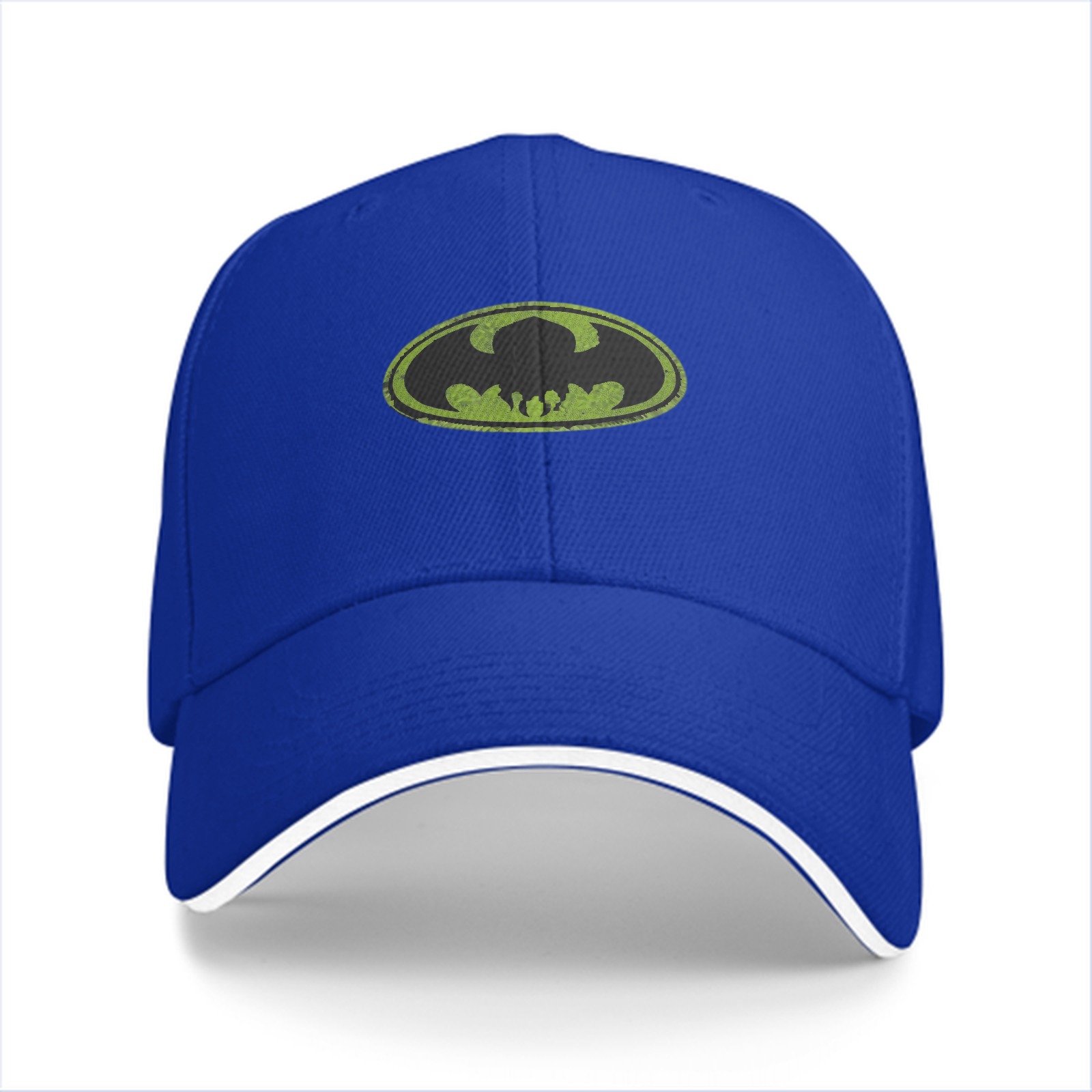 Black Baseball Cap with Distressed Green Batman Logo