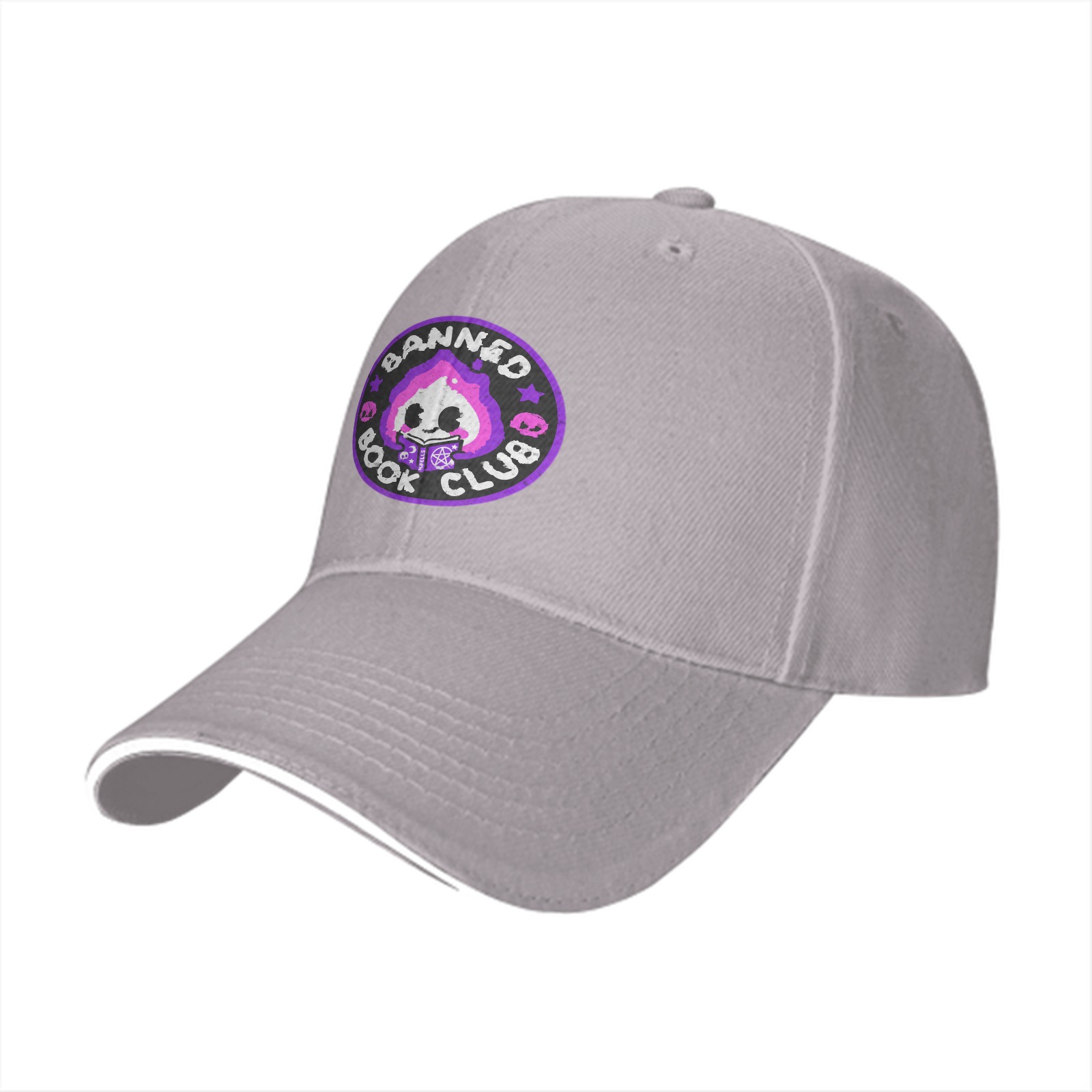 Black baseball cap with Banned Book Club graphic design