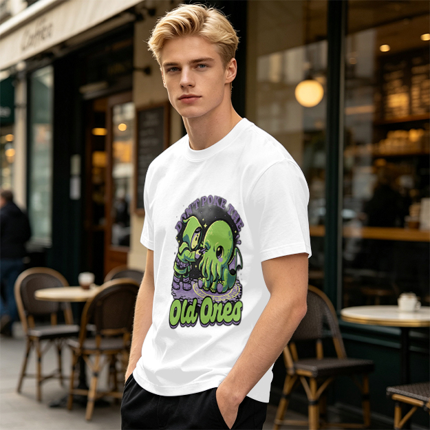 Don't Poke The Old Ones Cute Cthulhu Graphic T-Shirt