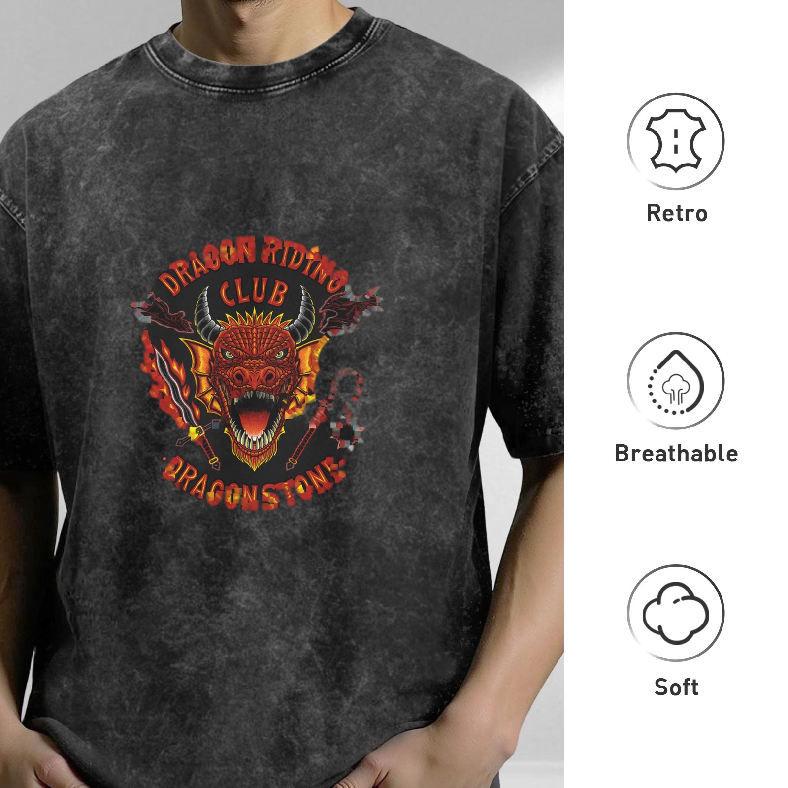 Dragon Riding Club Dragonstone Graphic Vintage T-Shirt