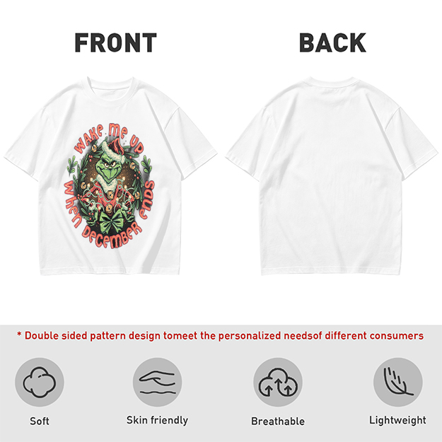 Wake Me Up When December Ends Grinch Christmas T-Shirt