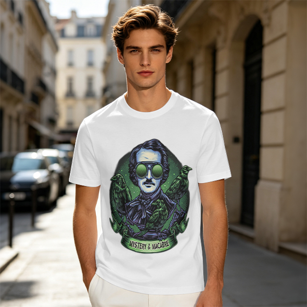 Edgar Allan Poe Raven Mystery Macabre Graphic T-Shirt