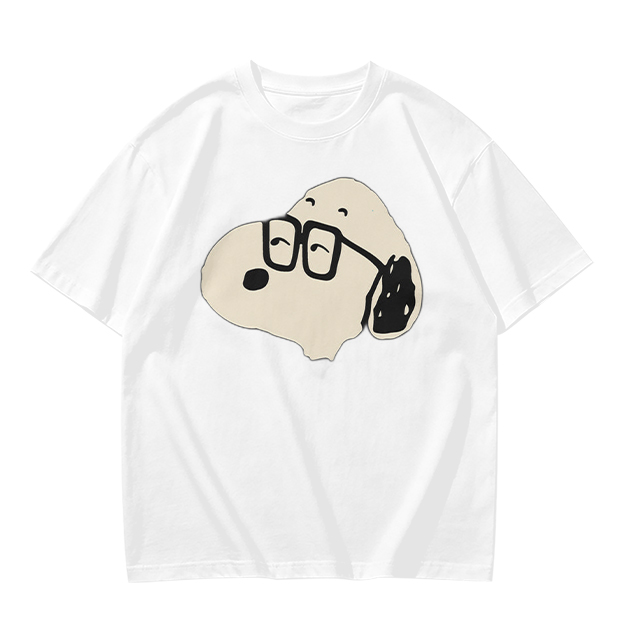 Olive T-Shirt With Snoopy Wearing Glasses Graphic