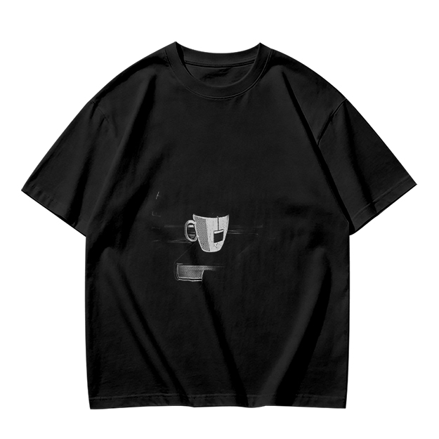 Olive Green Crewneck T-Shirt With Coffee Cup Graphic Print