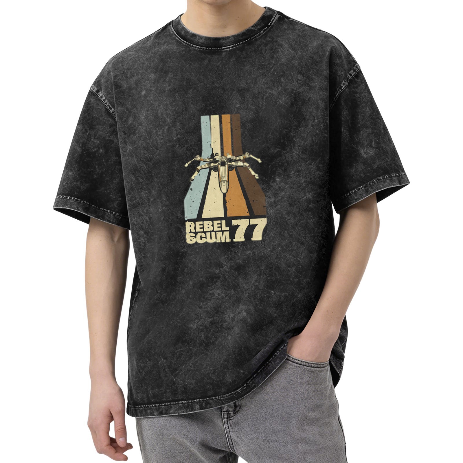 Star Wars Rebel Scum 77 X-Wing Vintage Wash Graphic T-Shirt